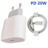 PD 20 واط USB C شاحن سريع الهاتف المحمول مهايئ شاحن آيفون 15 16 برو ماكس 14 13 12 XR XS نوع C شحن سريع الملحقات