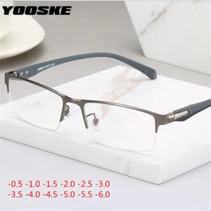 YOOSKE قصر النظر إطار نظارات النساء الرجال المعادن طالب الانتهاء من نظارات قصر النظر -1 -1.5 -2 -2.5 -3 -3.5 -4 -5 -5.5 -6