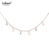 Lokaer-عقد من الفولاذ المقاوم للصدأ مع قلادة على شكل قلب وزريكون ، لون ذهبي وردي ، هدية مجوهرات للنساء ، n18275