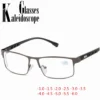 الطلاب-1.0 -1.5 -2 -2.5 -3 -3.5 إلى -6.0 نظارات قصر النظر المربعة للنساء والرجال بإطار معدني نظارات قصيرة النظر للجنسين