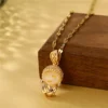 محظوظ ليتل Maitreya بوذا قلادة القلائد للنساء ، الفولاذ المقاوم للصدأ الإناث سلاسل ، خمر نمط المجوهرات ، لطيف ، الجملة ، جديد