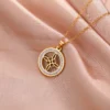 قلادة مستديرة شفافة من Haoshi للسيدات ، عقدة سيلتيك من الفولاذ المقاوم للصدأ ، مجوهرات تعويذة السحر ، تعويذة زوجين