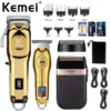 Kemei KM-2628 KM-678 KM-2024 المهنية مشابك شعر كهربائية اللحية المقص قابلة للشحن الرجال ماكينة حلاقة الشعر المتقلب عدة الرجال