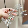 （ + 100 ° ~+400 ° )نظارات القراءة مع نظارات القراءة ذات القطع الماسي من الدرجة الأولى، نظارات بدون إطار للنساء