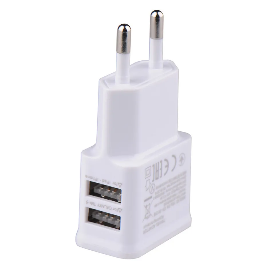 5 فولت المحمولة المزدوج USB محول الطاقة شاحن الهاتف المحمول مقبس كهربائي السفر الذكية مطابقة مهايئ شاحن للهواتف الذكية - الصورة 2