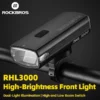 مصباح شحن دراجة ROCKBROS-Power Bank من النوع C ، مصباح أمامي لركوب الدراجات على الطريق ، مصباح أمامي للدراجات ، مصباح أمامي للدراجة ، ضوء فلاش ، 3000 لومن ، mAh