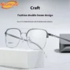 التصميم الكلاسيكي سبيكة نصف إطار نظارات الإطار الفاخرة الرجعية الأعمال نظارات رجالي وصفة طبية مكتب القراءة نظارات الضوء الأزرق
