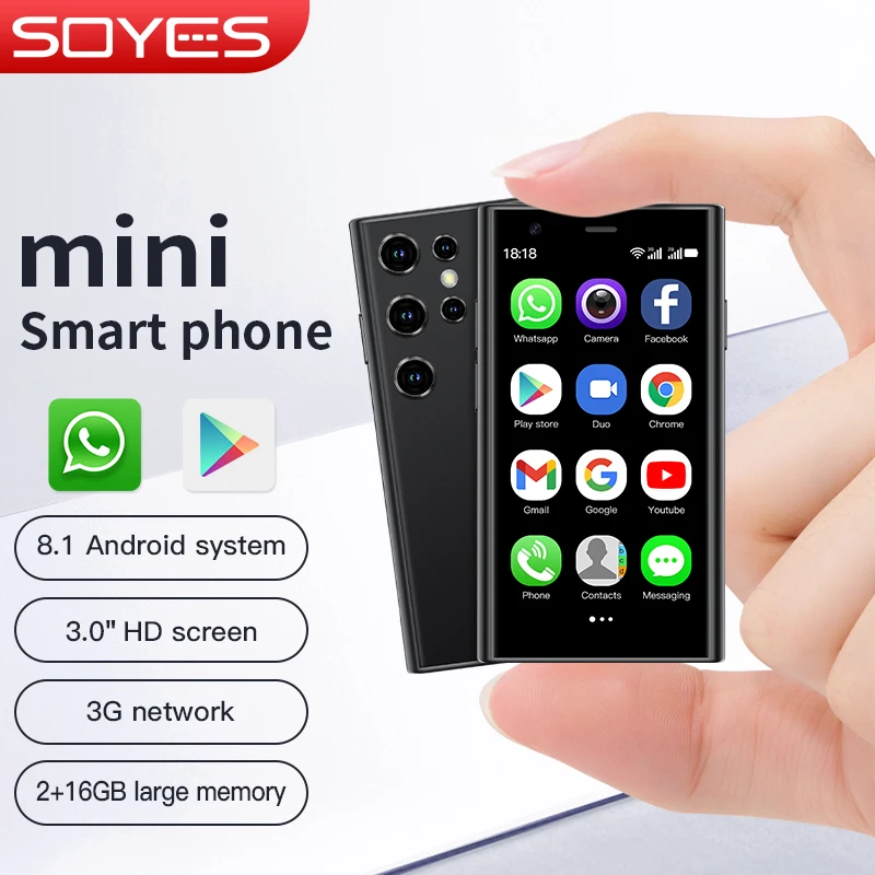 SOYES S23 الهواتف الذكية الصغيرة أندرويد 8.1 ثنائي الشريحة 3.0 بوصة HD 1000 مللي أمبير بطارية واي فاي بلوتوث 3G هاتف محمول صغير