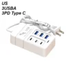 35 واط شاحن 6 USB خارج PD نوع C سوبر تهمة سريعة شواحن الحائط USB محول الهاتف المحمول الاتحاد الأوروبي الولايات المتحدة التوصيل USB نوع C شاحن
