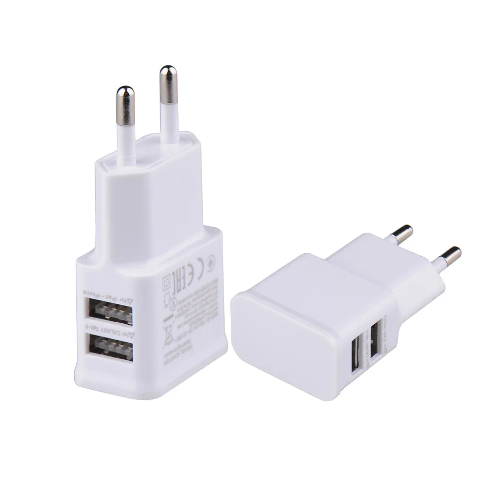 5 فولت المحمولة المزدوج USB محول الطاقة شاحن الهاتف المحمول مقبس كهربائي السفر الذكية مطابقة مهايئ شاحن للهواتف الذكية - الصورة 3