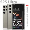 2025 جديد S25 Ultra الهاتف الذكي الأصلي 7.3 بوصة Celulares أندرويد الهواتف المحمولة غير مقفلة 5G المزدوج سيم الإصدار العالمي الهواتف المحمولة