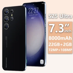 هاتف ذكي S25 Ultra جديد 5G بشاشة 7.3 بوصة عالي الوضوح يعمل بنظام أندرويد 14 سنابدراجون 8gen3 10core ثنائي الشريحة هاتف بقدرة 7800 مللي أمبير في الساعة لفتح الهاتف
