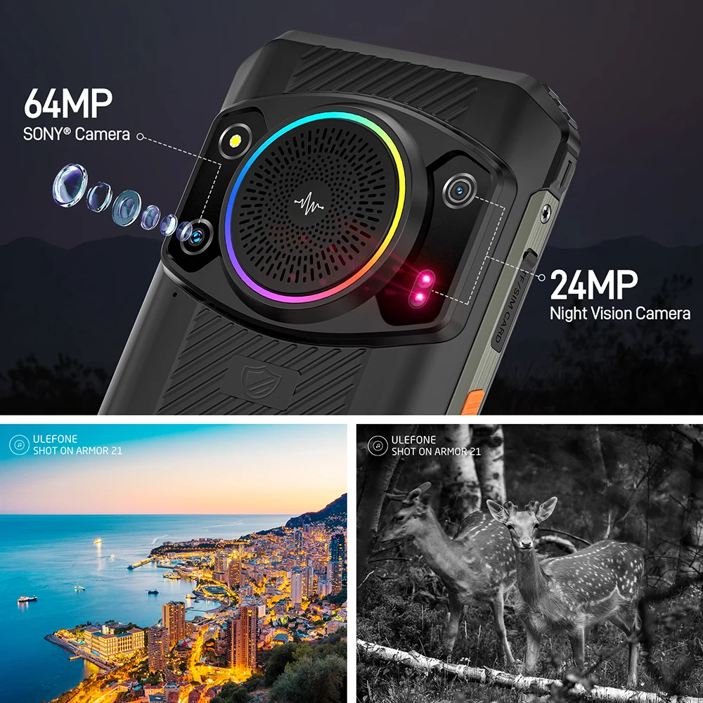 هاتف متين Ulefone Armor 21 16GB RAM 256GB ROM الذكي أندرويد 13 G99 الهاتف المحمول 64MP 9600mAh العالمي - الصورة 3