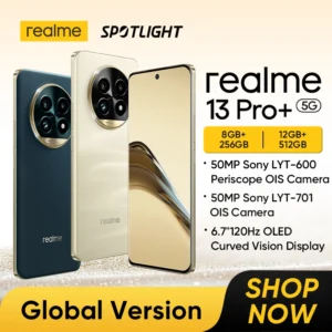 الإصدار العالمي للهاتف الذكي realme 13 Pro Plus مجموعة شرائح Snapdragon 7s Gen 2 5G كاميرا سوني LYT-600 Periscope OIS من سوني LYT-600 تصوير بالذكاء الاصطناعي شاشة منحنية 120 هرتز بطارية 5200 مللي أمبير/ساعة NFC