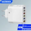 Muti 6 منافذ USB شاحن 48 واط USB شحن سريع الهاتف الخليوي المحمول عالية السرعة شحن سريع الجدار محول لهواوي Xiaomi سامسونج