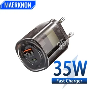 35 واط USB PD شاحن شفاف Mecha Quick Charge3.0 سريع الجدار شحن الهاتف المحمول الطاقة آيفون سامسونج التوصيل Xiaomi هواوي