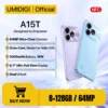 هاتف ذكي UMIDIGI A15T يعمل بنظام أندرويد 13 MTK Helio G95 ثماني النواة فائق النحافة مقاس 6.7 بوصة HD+ 8+8GB 128GB 64MP 5000mAh بطارية Hotkey NFC AGPS