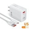 أولاف 120 واط USB شاحن شحن سريع QC3.0 USB C كابل نوع C كابل شواحن الهاتف المحمول لهواوي سامسونج شاومي تهمة سريعة