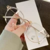 نظارات كمبيوتر مستديرة شفافة للرجال والنساء ، نظارات مضادة للضوء الأزرق ، حجب النظارات البصرية ، النظارات ، الإطار المعدني