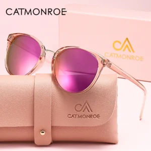 CATMONROE 1 قطعة النظارات الشمسية النساء اختياري اللون عدسة مستديرة خفيفة الوزن الراحة القيادة عادية تخفيف UV400 الاستقطاب النظارات الشمسية
