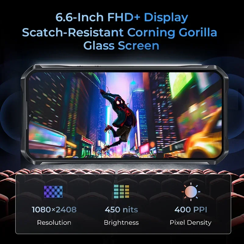 Oukitel WP33 Pro 5G هاتف متين 6.6 "FHD + عرض 5 واط 136dB مكبر صوت MTK الأبعاد 6100 + 22000 مللي أمبير 64 ميجابكسل كاميرا 33 واط الهاتف المحمول - الصورة 4