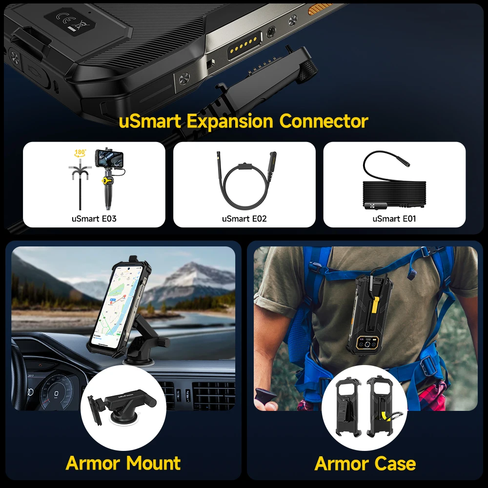 【العرض الأول عالميًا】 هاتف Ulefone Armor 27 4G 10600mAh Rugged Phone 24GB+256GB Android 14 Smartphone 6.78"FHD 120Hz Night Vision Global - الصورة 4