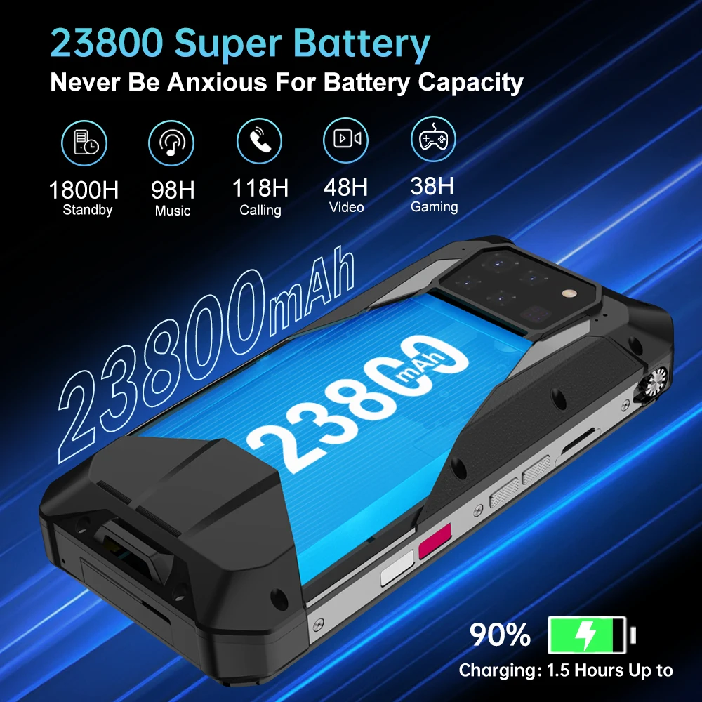 Unihertz Tank 3 Pro 8849 هاتف ذكي متين أندرويد 5G مع جهاز عرض 100 لومن 32/36 جيجابايت 512 جيجابايت 23800 مللي أمبير في الساعة مقاوم للماء 200 ميجابكسل - الصورة 4