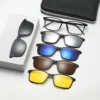 إطار نظارات مغناطيسي مستقطب للرجال والنساء ، نظارات مع مشبك ، نظارات للرجال ، UV400 ، 5 egale