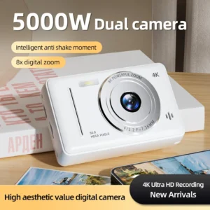 كاميرا رقمية 4K 5000 وات بكسل ريترو CCD كاميرا بطاقة محمولة كاميرا على مستوى الدخول فلاش كاميرا مزدوجة 50 مليون بكسل تركيز تلقائي