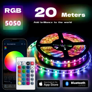 شريط إضاءة LED RGB 1-20 متر 5050 12/LED USB بلوتوث شريط مصباح مرن مع جهاز تحكم عن بعد للإضاءة الخلفية للتلفاز ديكور حفلات المنزل