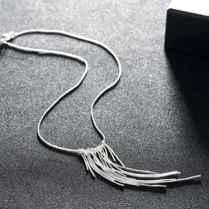 925 بالجملة شحن مجاني مختلف موضة مجوهرات فضية اللون أنيقة charms ريترو رائعة القلب قلادة قلادة المرأة ، - الصورة 5
