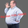 حجم كبير 11XL 10XL 9XL جديد الرجال الاجتماعية قميص طويل الأكمام سليم صالح الأعمال الكلاسيكية الأساسية الأبيض فستان رسمي قمصان رجل الملابس