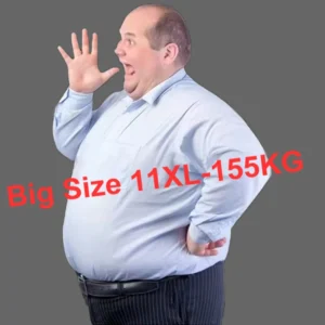 حجم كبير 11XL 10XL 9XL جديد الرجال الاجتماعية قميص طويل الأكمام سليم صالح الأعمال الكلاسيكية الأساسية الأبيض فستان رسمي قمصان رجل الملابس