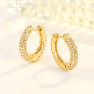 Real 18 Yellow Gold 1 Carats Diamond Earring Females Fine Aros Mujer Oreja 18K Gold Orecchini Gemstone Stud Earrings for Women