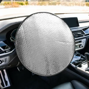Steering Wheel Sun Shade Cover Car Parts Summer Steering Wheel Sun Heat Shield Steering Wheel Sun Block for Car Truck Van 40cm