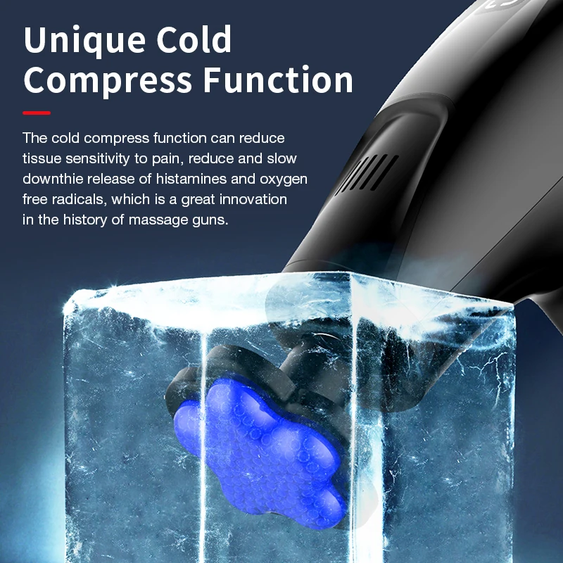 Portable Cold Compress Electric Percussion Massage Gun for Body Neck Back Leg Deep Tissue Muscle Relaxation Fascia Gun - الصورة 4