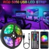 RGB 5050 LED قطاع ضوء التحكم عن بعد التطبيق التلفزيون Led الخلفية شريط مرن الشريط USB 5 فولت مصباح ليد لتزيين غرفة الألعاب الكمبيوتر
