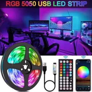 RGB 5050 LED قطاع ضوء التحكم عن بعد التطبيق التلفزيون Led الخلفية شريط مرن الشريط USB 5 فولت مصباح ليد لتزيين غرفة الألعاب الكمبيوتر