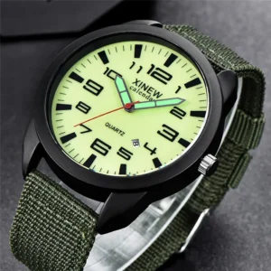 Reloj Hombre Genuine XINEW Brand Men Watches Black Students Casual Nylon Band Army Sports Date Gifts Quartz Watch Montre Homme