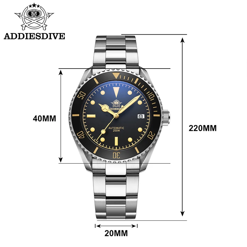 ADDIESDIVE Business Vintage Leather Wrist Watch Waterproof Automatic Mechanical Steel Watch Man European American Casual Watch - الصورة 4