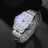 Men Watch Simple Business Blue Light Waterproof Calendar Advanced Stainless Steel Watches Male Fashion Quartz Clock Wristwatches