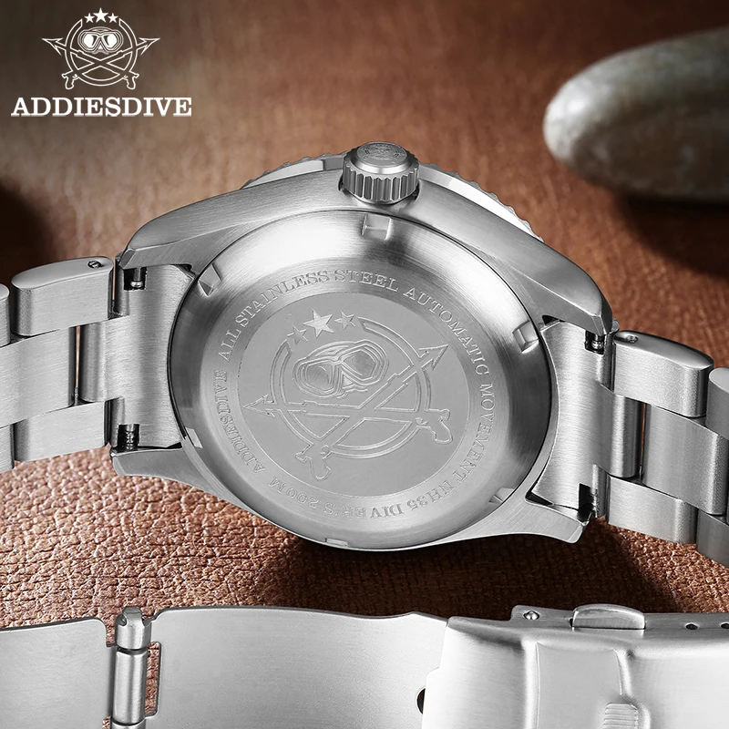 ADDIESDIVE Business Vintage Leather Wrist Watch Waterproof Automatic Mechanical Steel Watch Man European American Casual Watch - الصورة 2