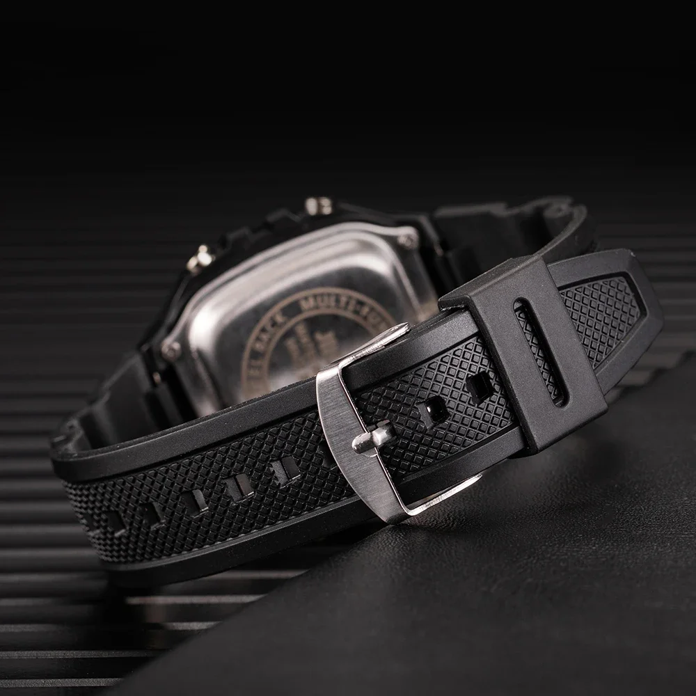 LED Display Electronic Watch Sports for Men Luxury Brand Army Green Mens Watches Waterproof Silicone Watchband Wristwatch - الصورة 6