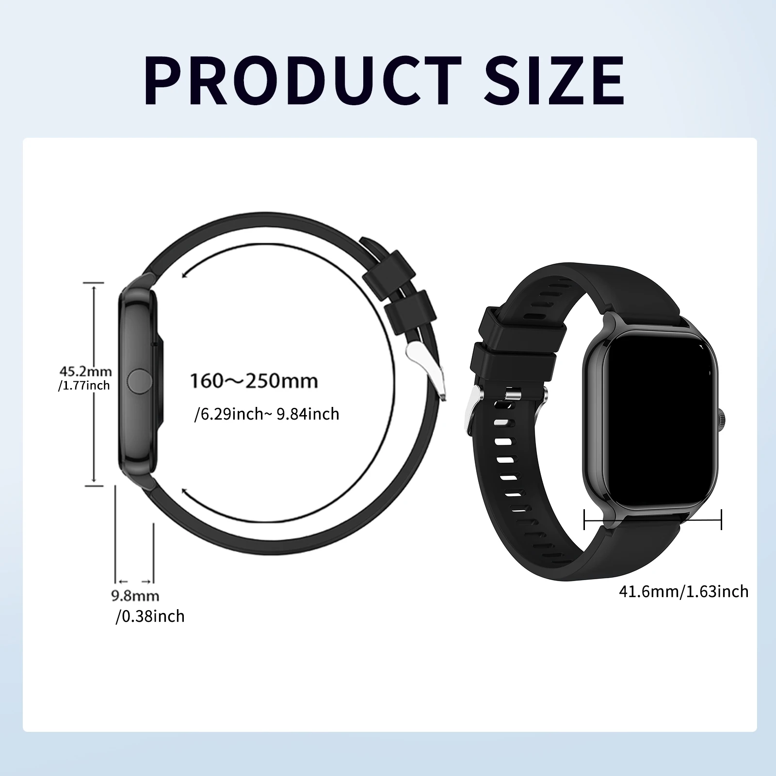 Smart watch wireless calling/dial Sport mode calling reminder and rejection fitness monitoring for iPhone/Andriod - الصورة 6