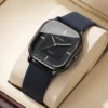 Fashion Square Dial Men's Watches Minimalist Luxury Quartz Wristwatche Casual Business Leather Strap Wristwatch Reloj Hombre - Blue Black
