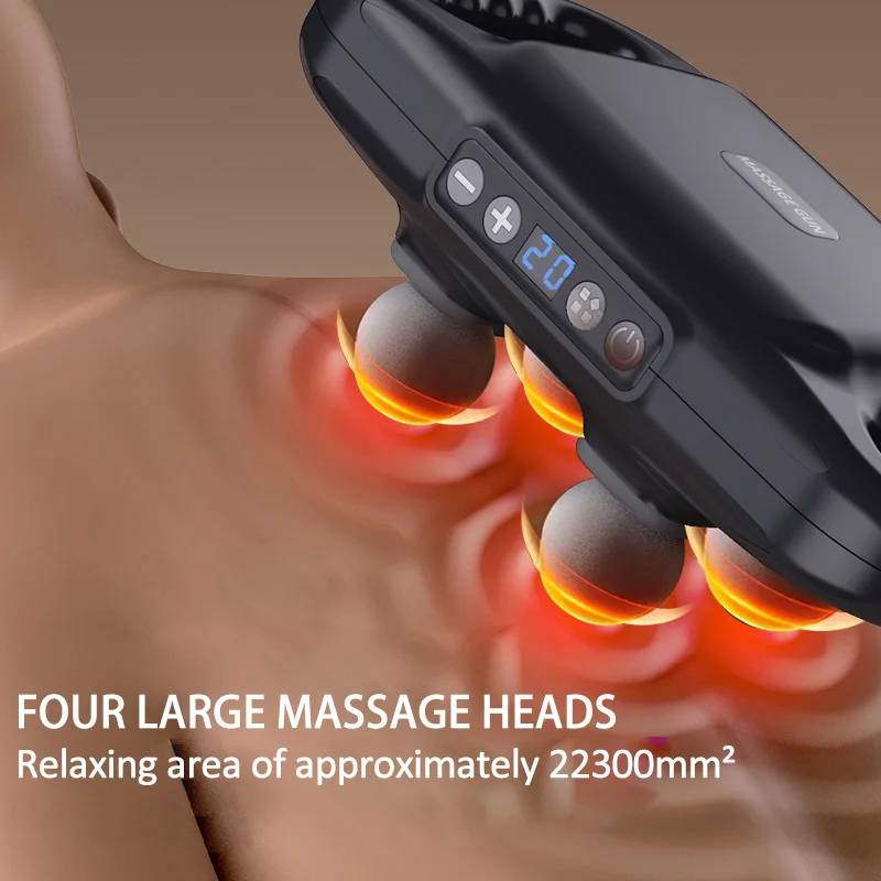 Fascia Gun Four-head Muscle Relaxation Massage Professional Grade Wireless Waist Back Masajeador Deep High Frequency Vibration - الصورة 6